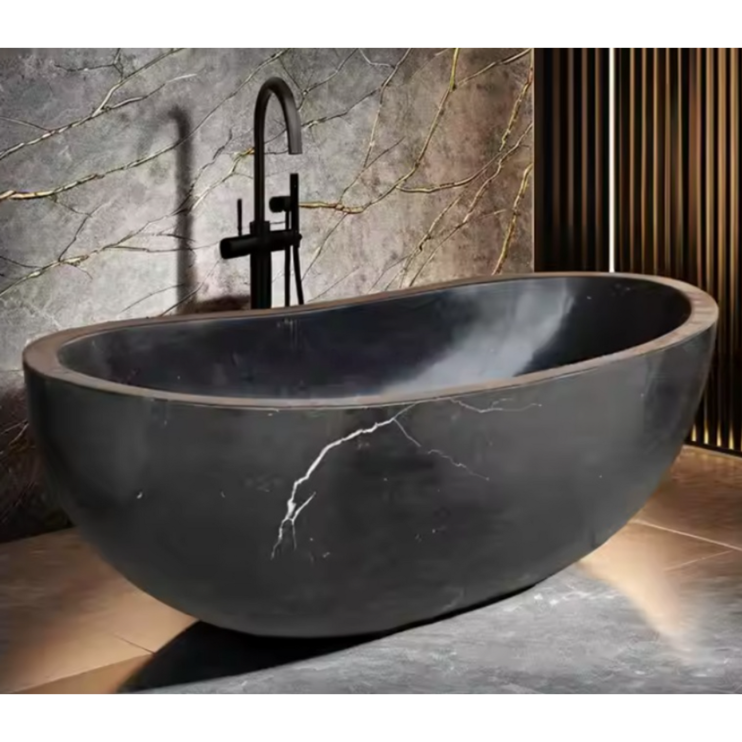 ObsidianLux Nero Marble Bath